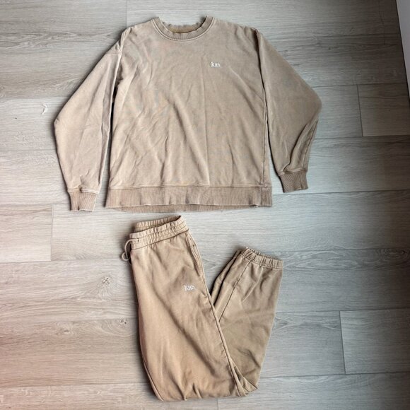 Kith Women 2019 2 Piece Sweatsuit Tan Size Small - Picture 2 of 8